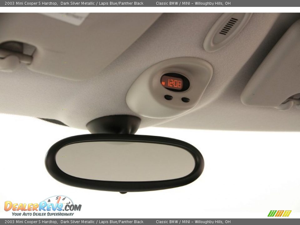 2003 Mini Cooper S Hardtop Dark Silver Metallic / Lapis Blue/Panther Black Photo #11