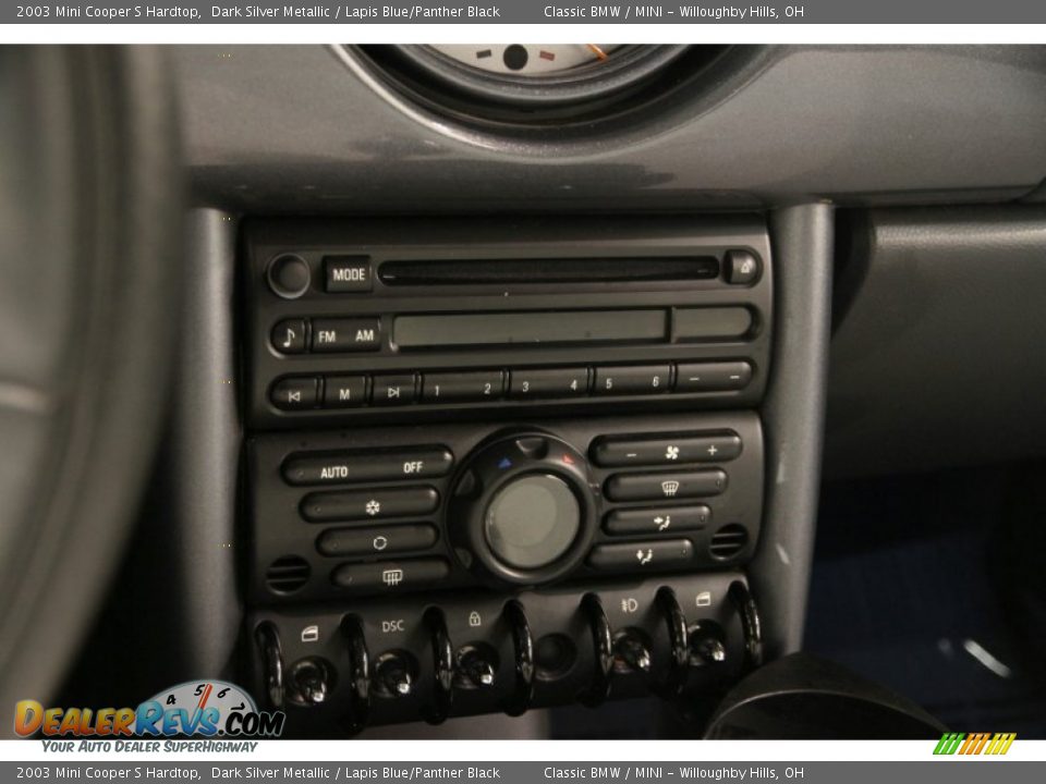 2003 Mini Cooper S Hardtop Dark Silver Metallic / Lapis Blue/Panther Black Photo #12