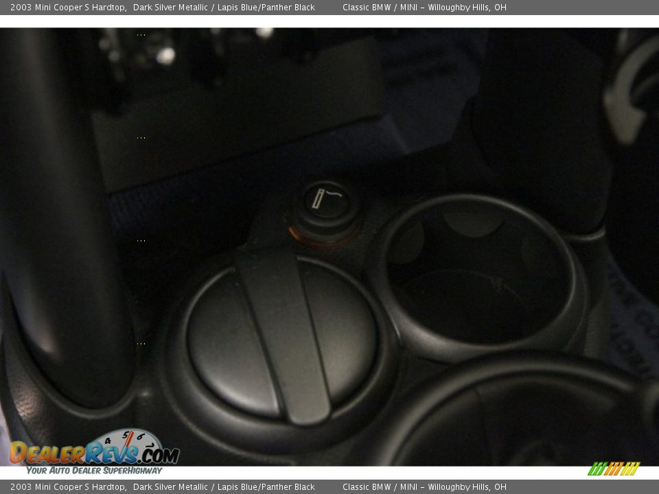 2003 Mini Cooper S Hardtop Dark Silver Metallic / Lapis Blue/Panther Black Photo #13