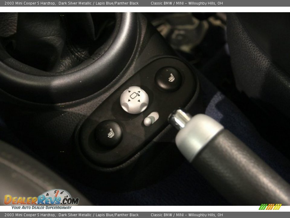 2003 Mini Cooper S Hardtop Dark Silver Metallic / Lapis Blue/Panther Black Photo #14