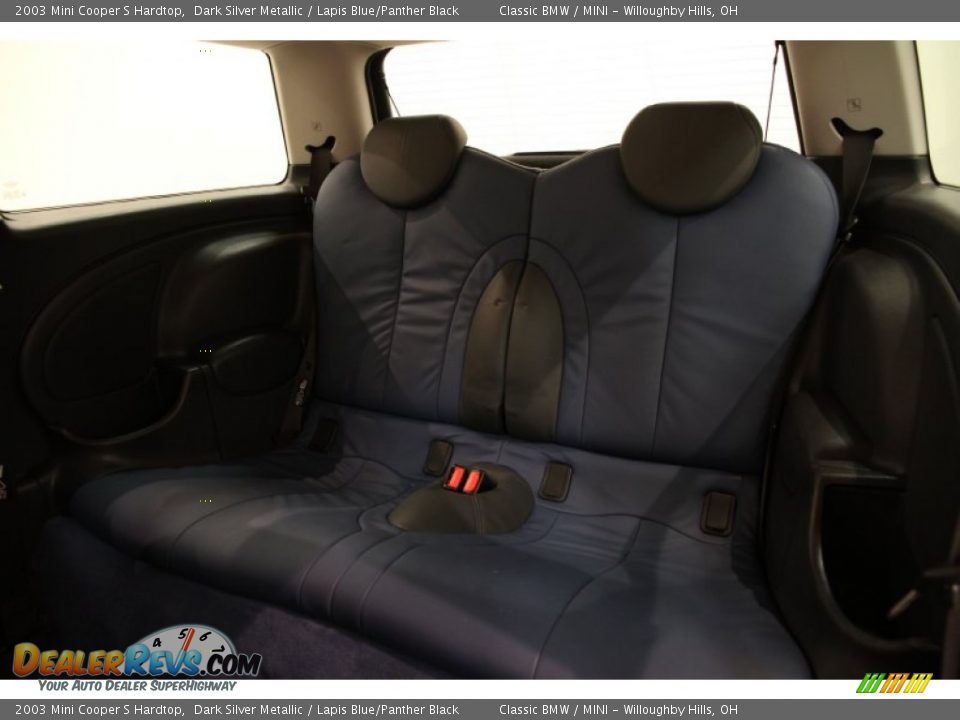 2003 Mini Cooper S Hardtop Dark Silver Metallic / Lapis Blue/Panther Black Photo #17