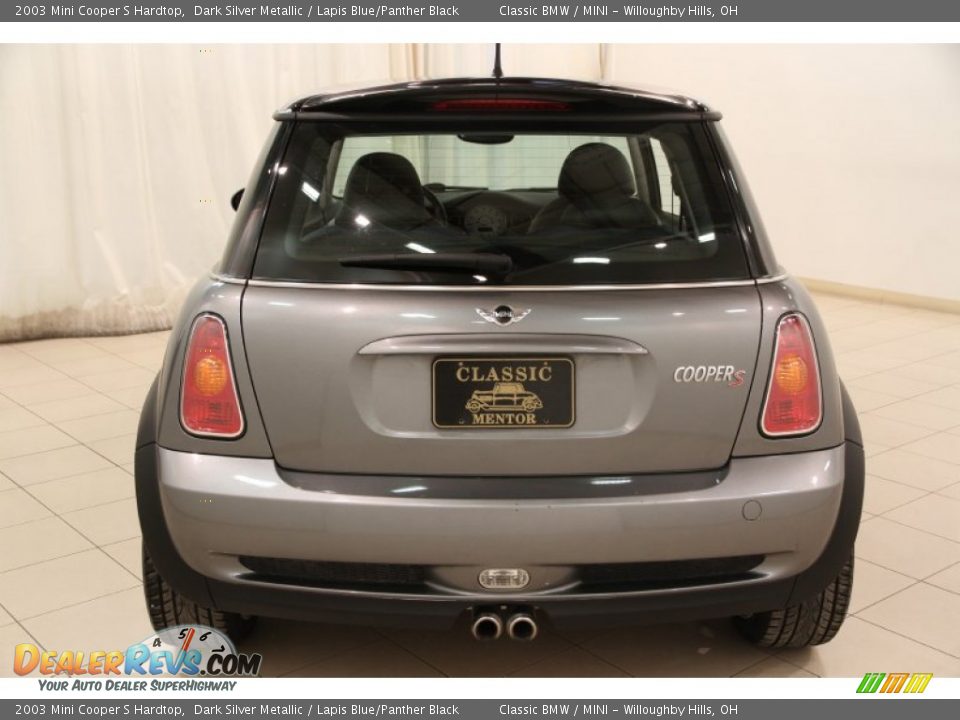 2003 Mini Cooper S Hardtop Dark Silver Metallic / Lapis Blue/Panther Black Photo #18