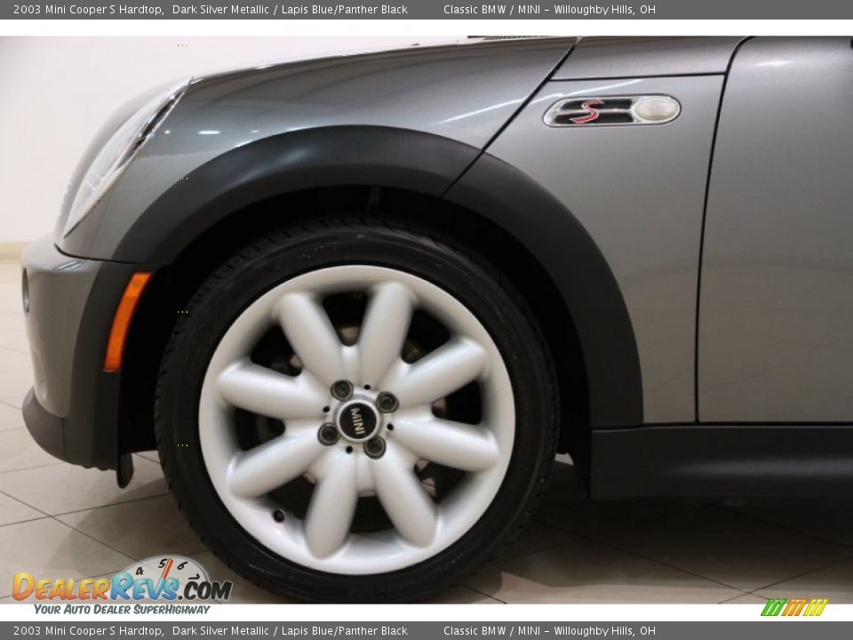 2003 Mini Cooper S Hardtop Dark Silver Metallic / Lapis Blue/Panther Black Photo #20