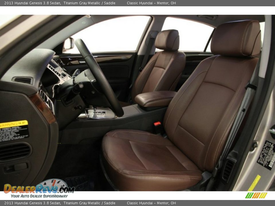 2013 Hyundai Genesis 3.8 Sedan Titanium Gray Metallic / Saddle Photo #17