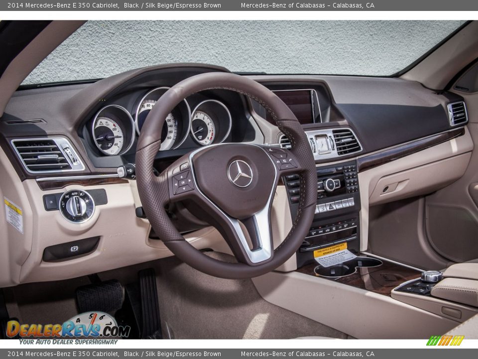 2014 Mercedes-Benz E 350 Cabriolet Black / Silk Beige/Espresso Brown Photo #5