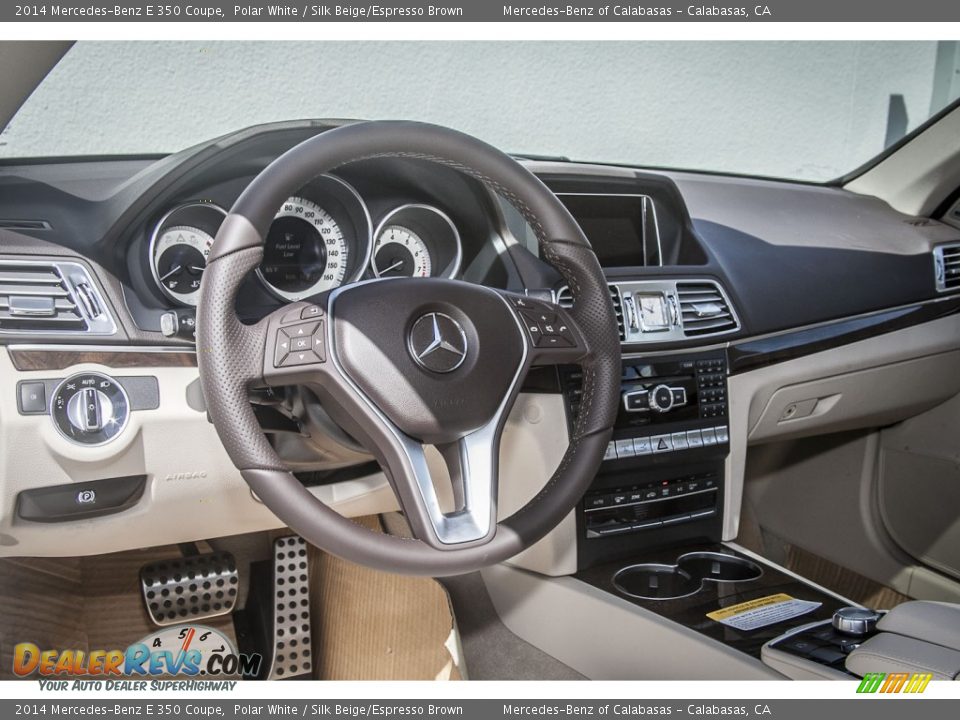 2014 Mercedes-Benz E 350 Coupe Polar White / Silk Beige/Espresso Brown Photo #5