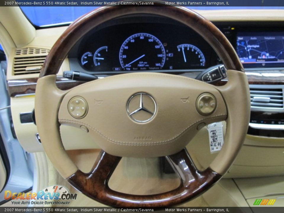 2007 Mercedes-Benz S 550 4Matic Sedan Iridium Silver Metallic / Cashmere/Savanna Photo #32