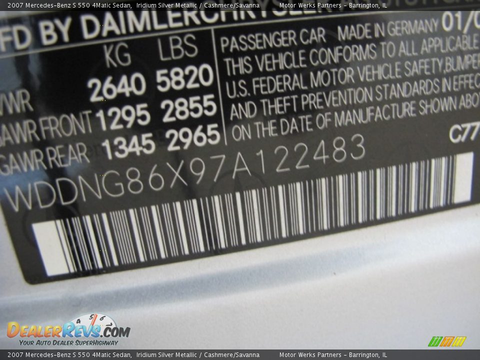 2007 Mercedes-Benz S 550 4Matic Sedan Iridium Silver Metallic / Cashmere/Savanna Photo #33