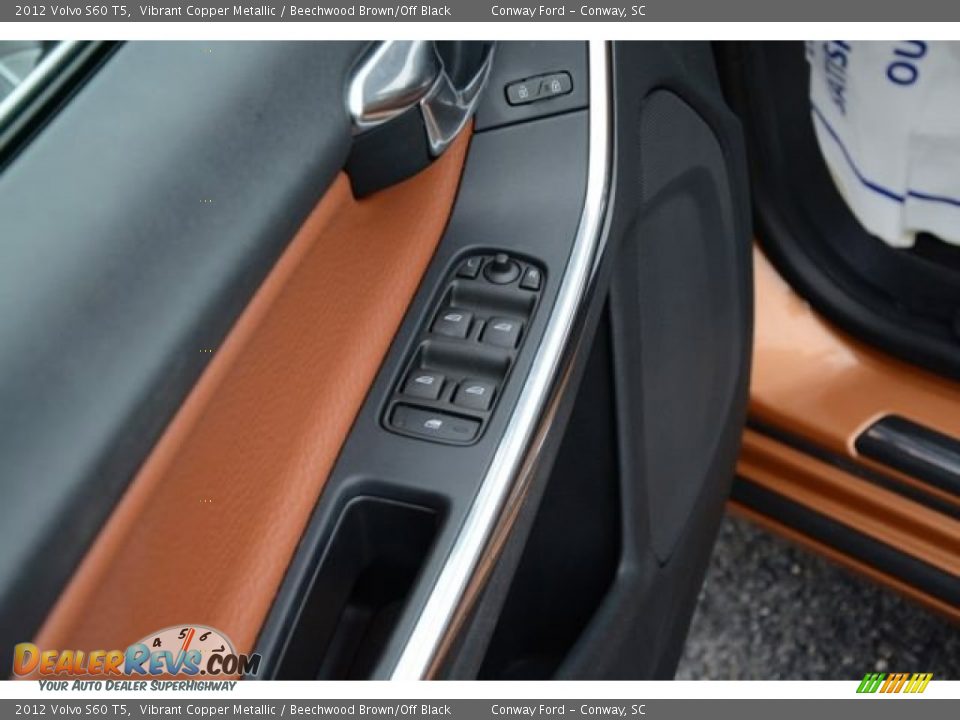 2012 Volvo S60 T5 Vibrant Copper Metallic / Beechwood Brown/Off Black Photo #20