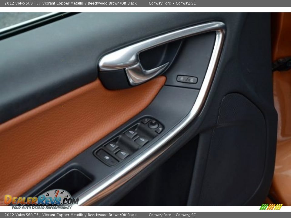 2012 Volvo S60 T5 Vibrant Copper Metallic / Beechwood Brown/Off Black Photo #21