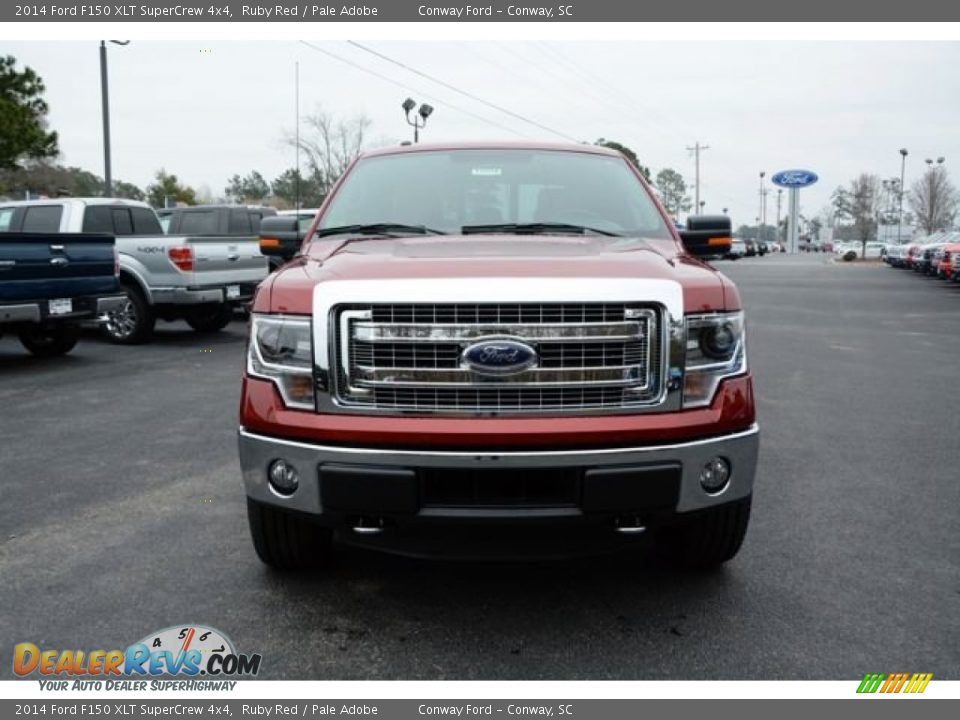 2014 Ford F150 XLT SuperCrew 4x4 Ruby Red / Pale Adobe Photo #2