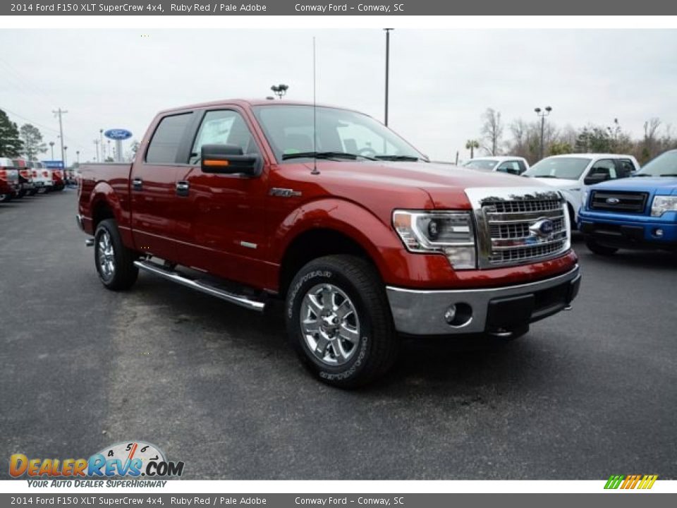 2014 Ford F150 XLT SuperCrew 4x4 Ruby Red / Pale Adobe Photo #3