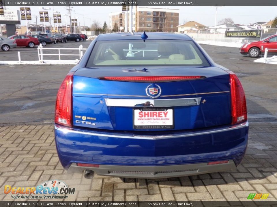 2012 Cadillac CTS 4 3.0 AWD Sedan Opulent Blue Metallic / Cashmere/Cocoa Photo #4