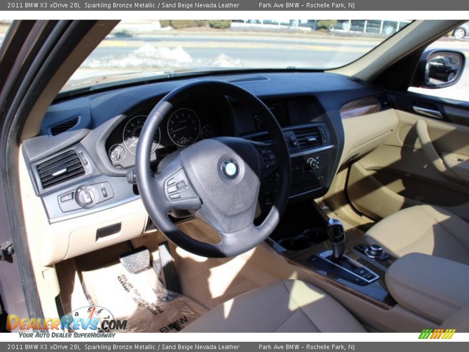 2011 BMW X3 xDrive 28i Sparkling Bronze Metallic / Sand Beige Nevada Leather Photo #10