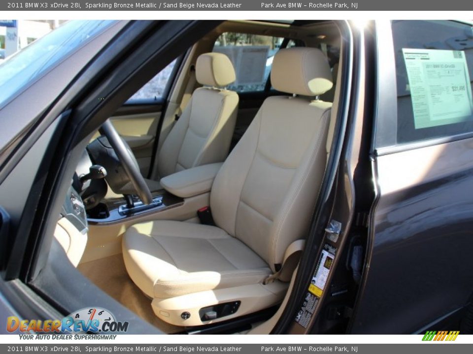 2011 BMW X3 xDrive 28i Sparkling Bronze Metallic / Sand Beige Nevada Leather Photo #12