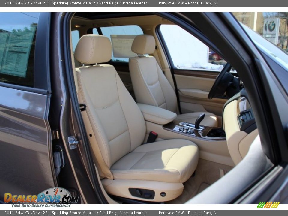 2011 BMW X3 xDrive 28i Sparkling Bronze Metallic / Sand Beige Nevada Leather Photo #28