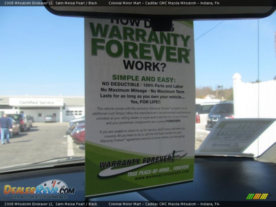 2008 Mitsubishi Endeavor LS Satin Meisai Pearl / Black Photo #17