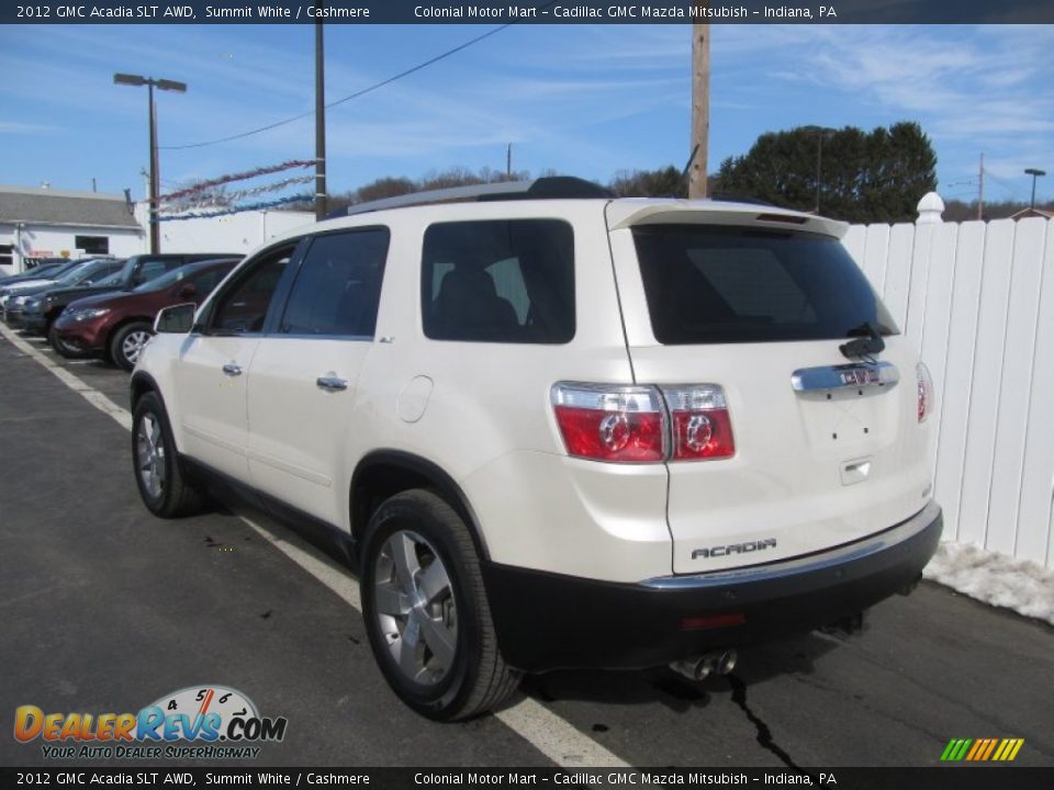 2012 GMC Acadia SLT AWD Summit White / Cashmere Photo #4