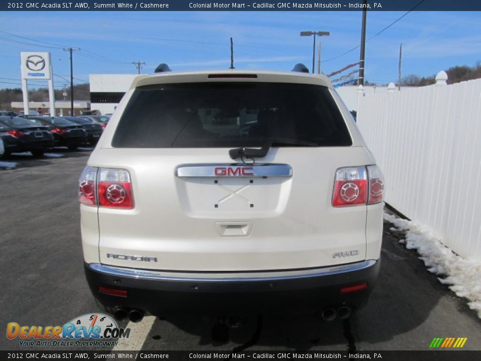 2012 GMC Acadia SLT AWD Summit White / Cashmere Photo #5