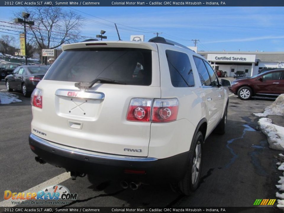 2012 GMC Acadia SLT AWD Summit White / Cashmere Photo #6