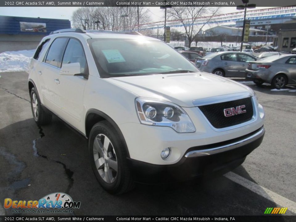2012 GMC Acadia SLT AWD Summit White / Cashmere Photo #7