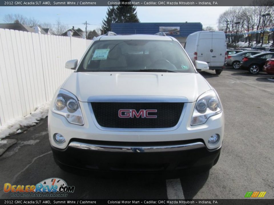 2012 GMC Acadia SLT AWD Summit White / Cashmere Photo #8
