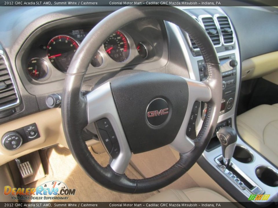 2012 GMC Acadia SLT AWD Steering Wheel Photo #17
