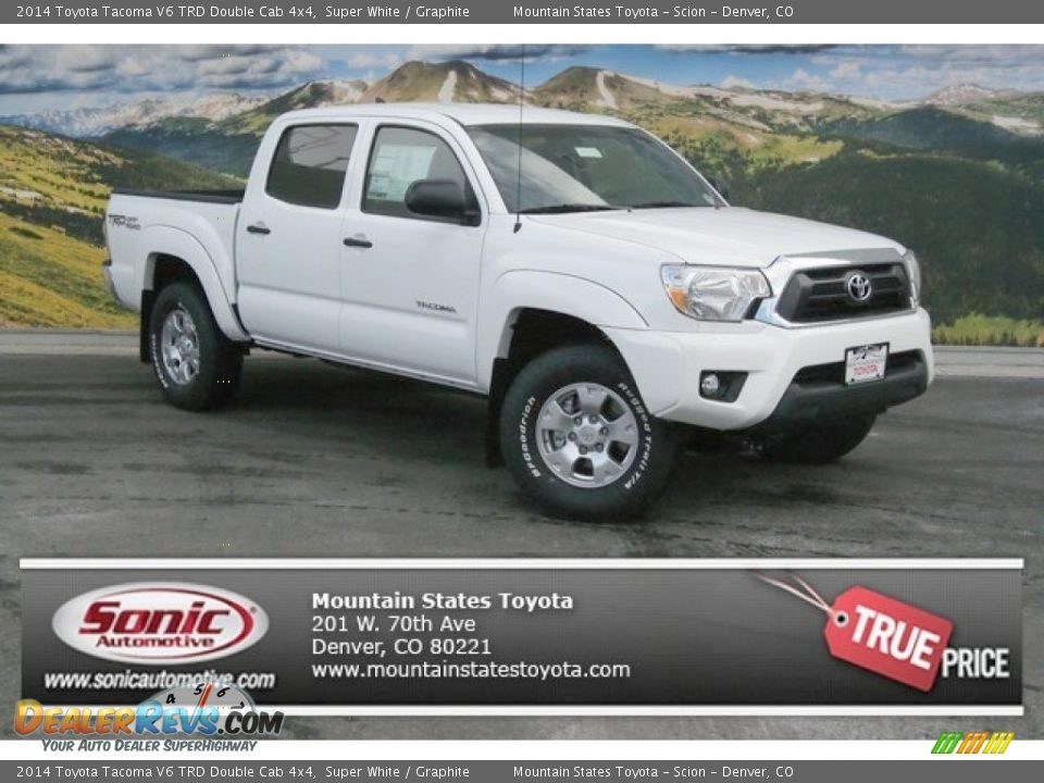 2014 Toyota Tacoma V6 TRD Double Cab 4x4 Super White / Graphite Photo #1
