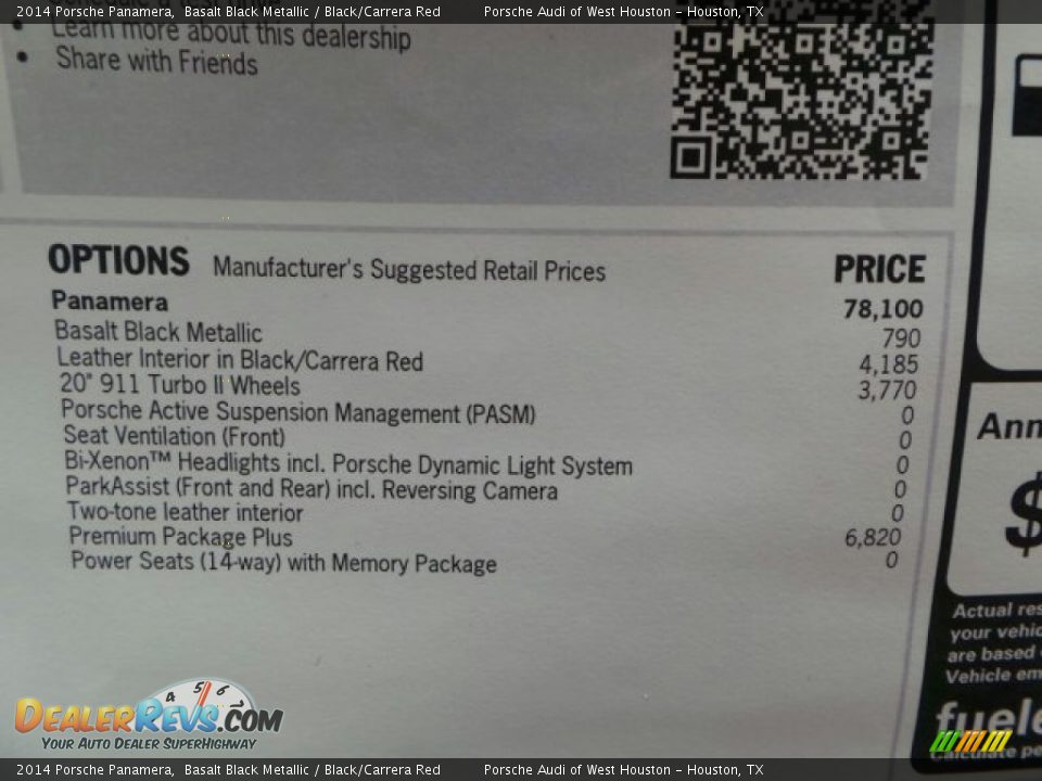 2014 Porsche Panamera  Window Sticker Photo #36