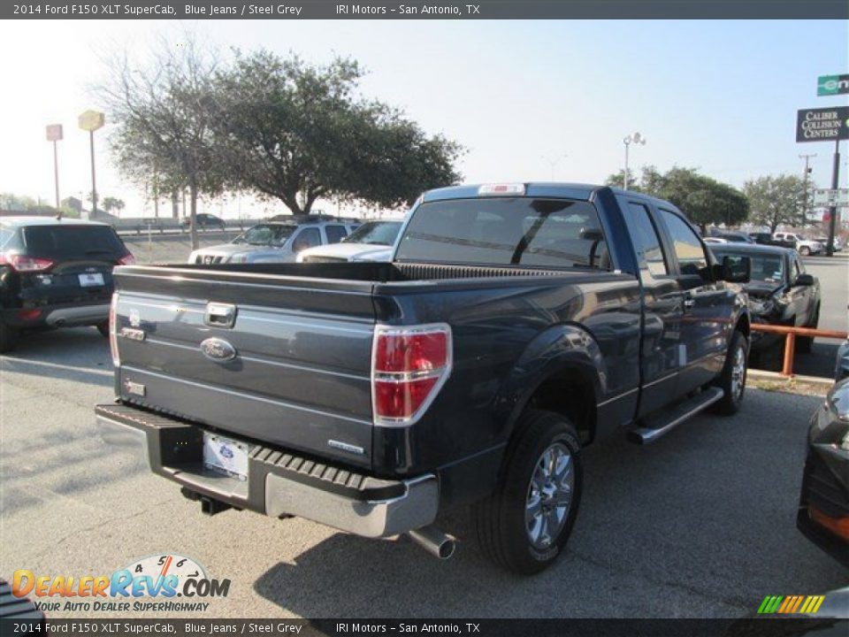 2014 Ford F150 XLT SuperCab Blue Jeans / Steel Grey Photo #4