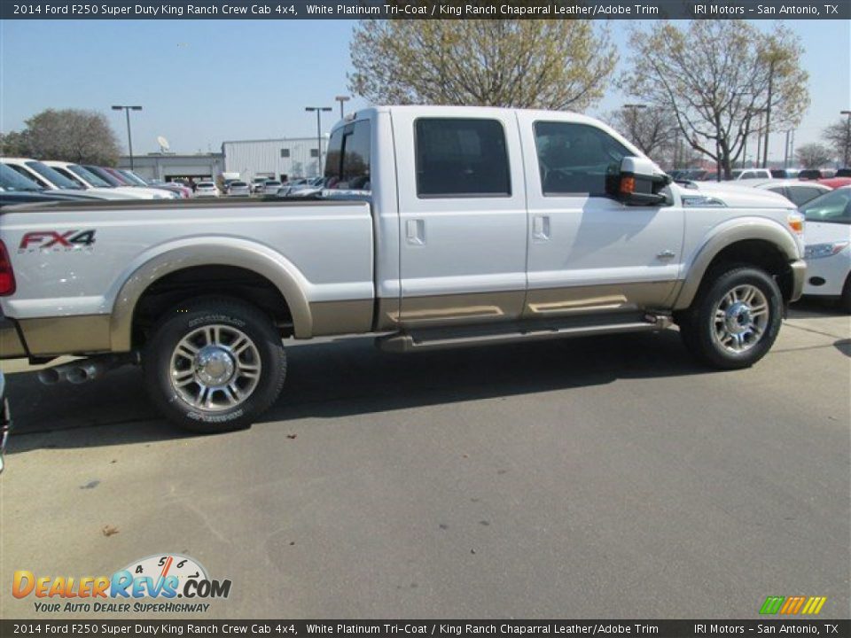 2014 Ford F250 Super Duty King Ranch Crew Cab 4x4 White Platinum Tri-Coat / King Ranch Chaparral Leather/Adobe Trim Photo #5
