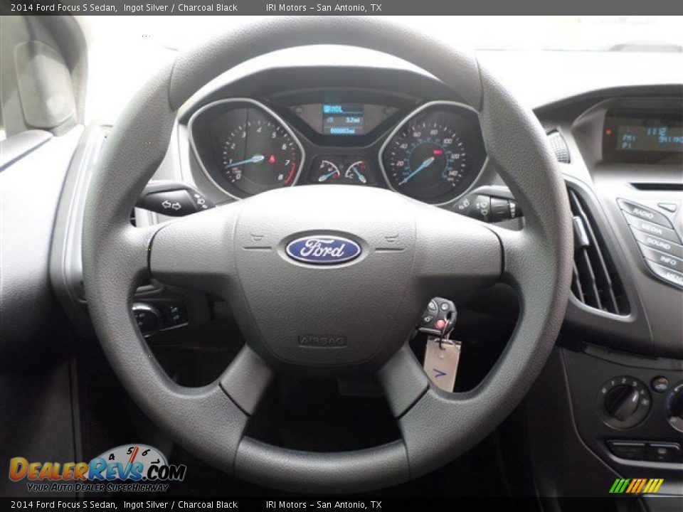 2014 Ford Focus S Sedan Ingot Silver / Charcoal Black Photo #17