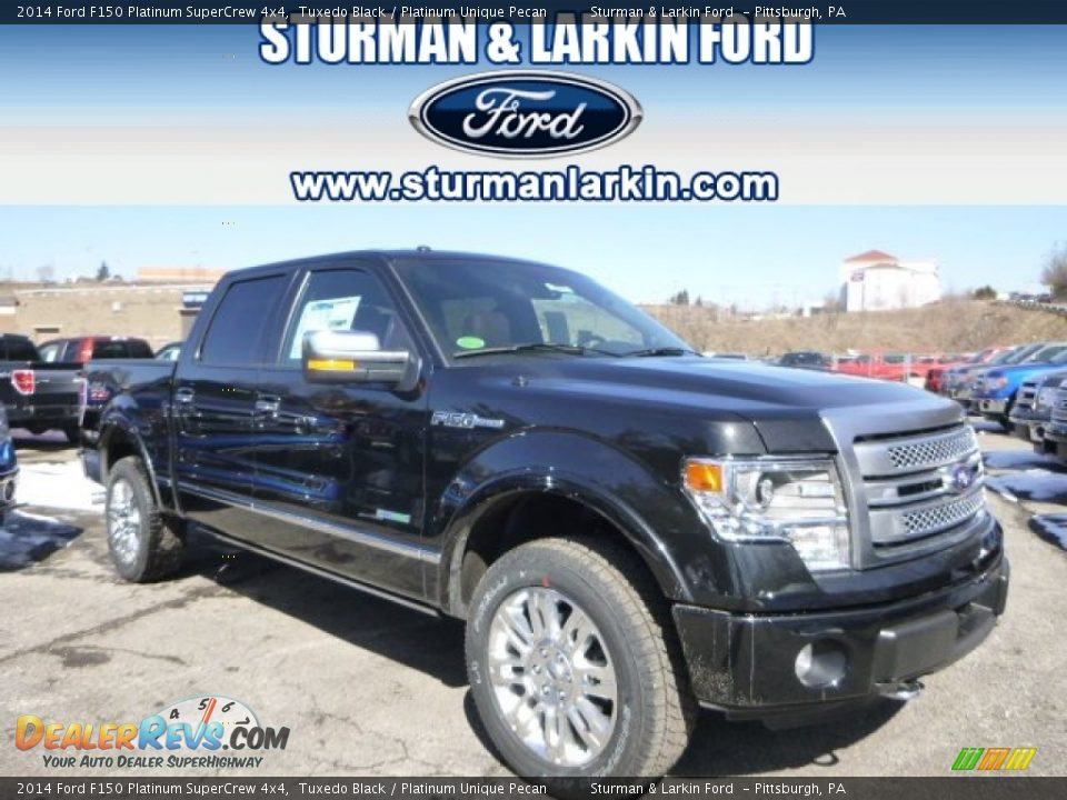 2014 Ford F150 Platinum SuperCrew 4x4 Tuxedo Black / Platinum Unique Pecan Photo #1