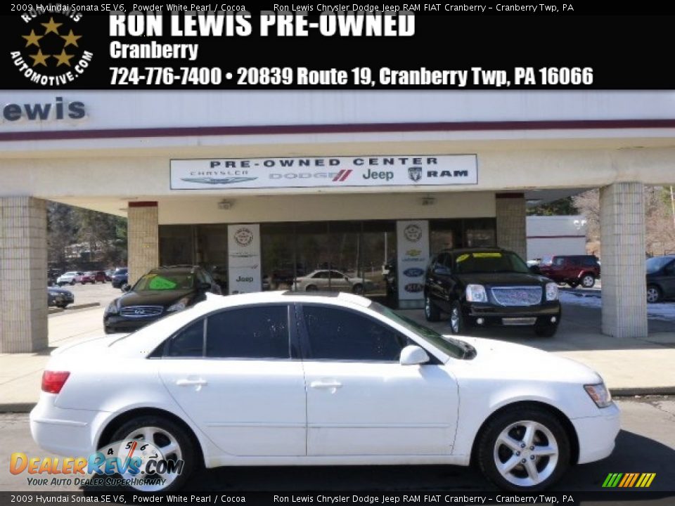 2009 Hyundai Sonata SE V6 Powder White Pearl / Cocoa Photo #1