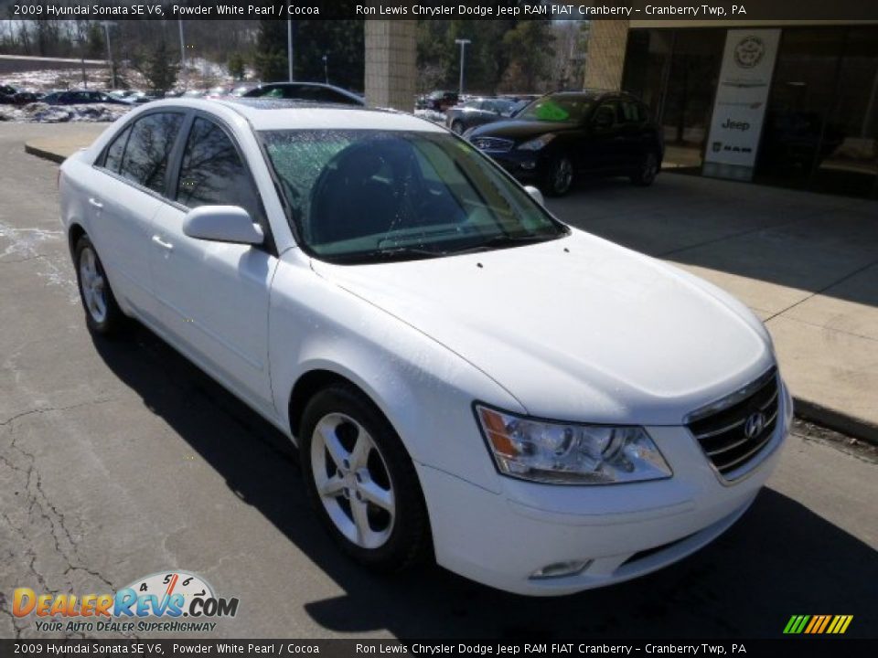 2009 Hyundai Sonata SE V6 Powder White Pearl / Cocoa Photo #2