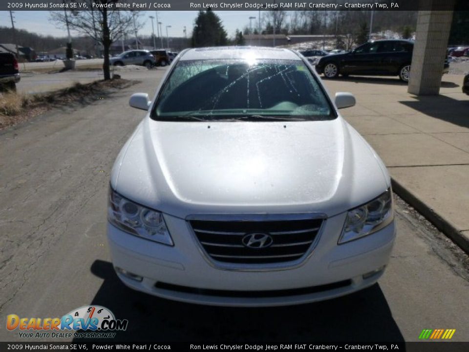 2009 Hyundai Sonata SE V6 Powder White Pearl / Cocoa Photo #3