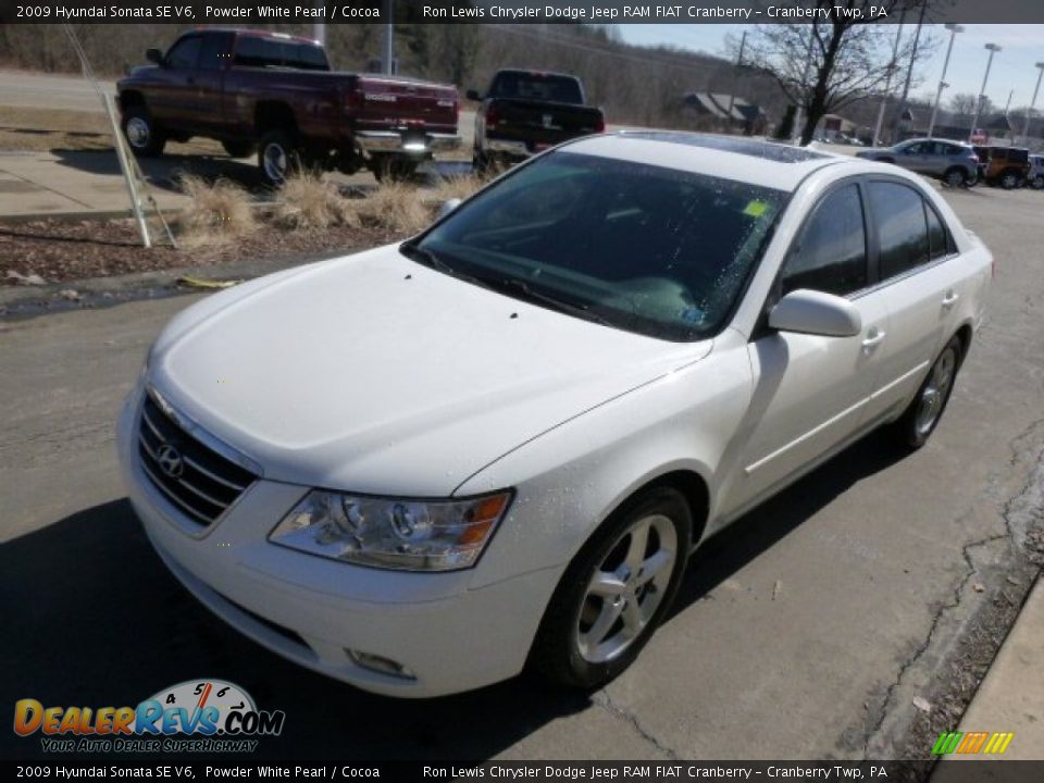 2009 Hyundai Sonata SE V6 Powder White Pearl / Cocoa Photo #4