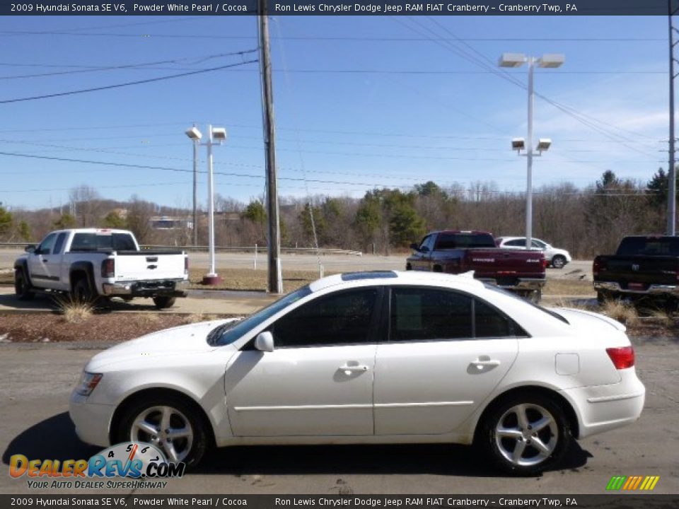 2009 Hyundai Sonata SE V6 Powder White Pearl / Cocoa Photo #5