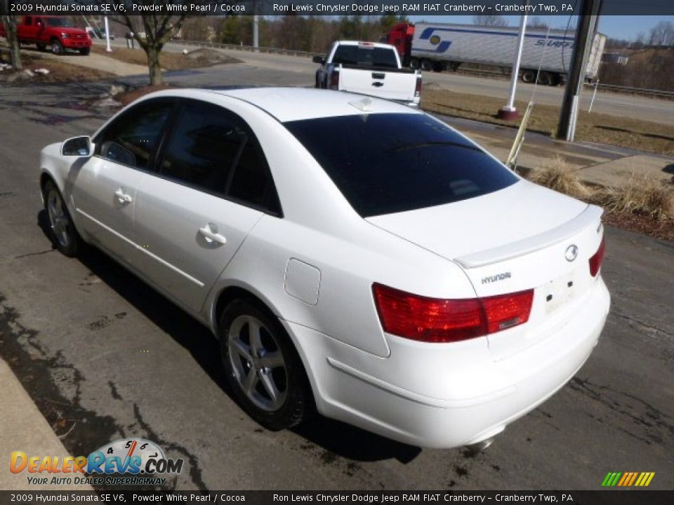 2009 Hyundai Sonata SE V6 Powder White Pearl / Cocoa Photo #6