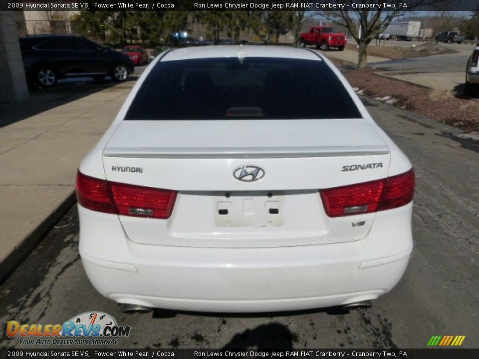 2009 Hyundai Sonata SE V6 Powder White Pearl / Cocoa Photo #7
