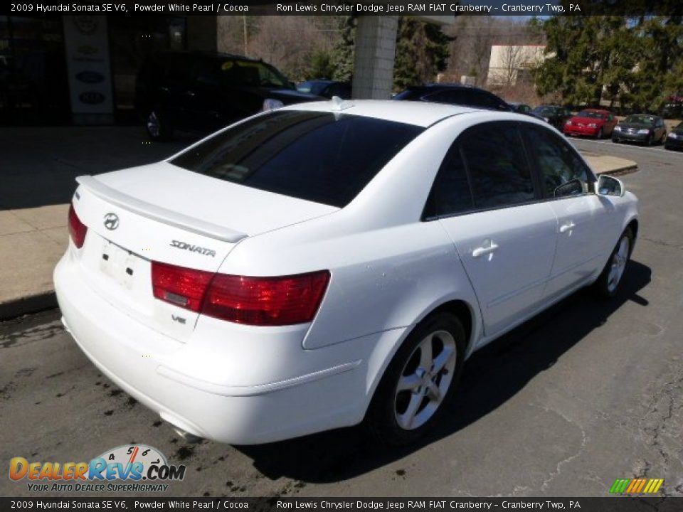 2009 Hyundai Sonata SE V6 Powder White Pearl / Cocoa Photo #8