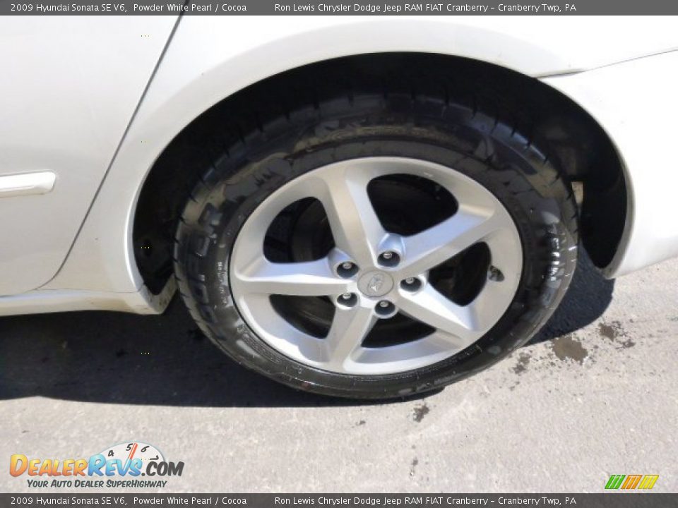 2009 Hyundai Sonata SE V6 Powder White Pearl / Cocoa Photo #9