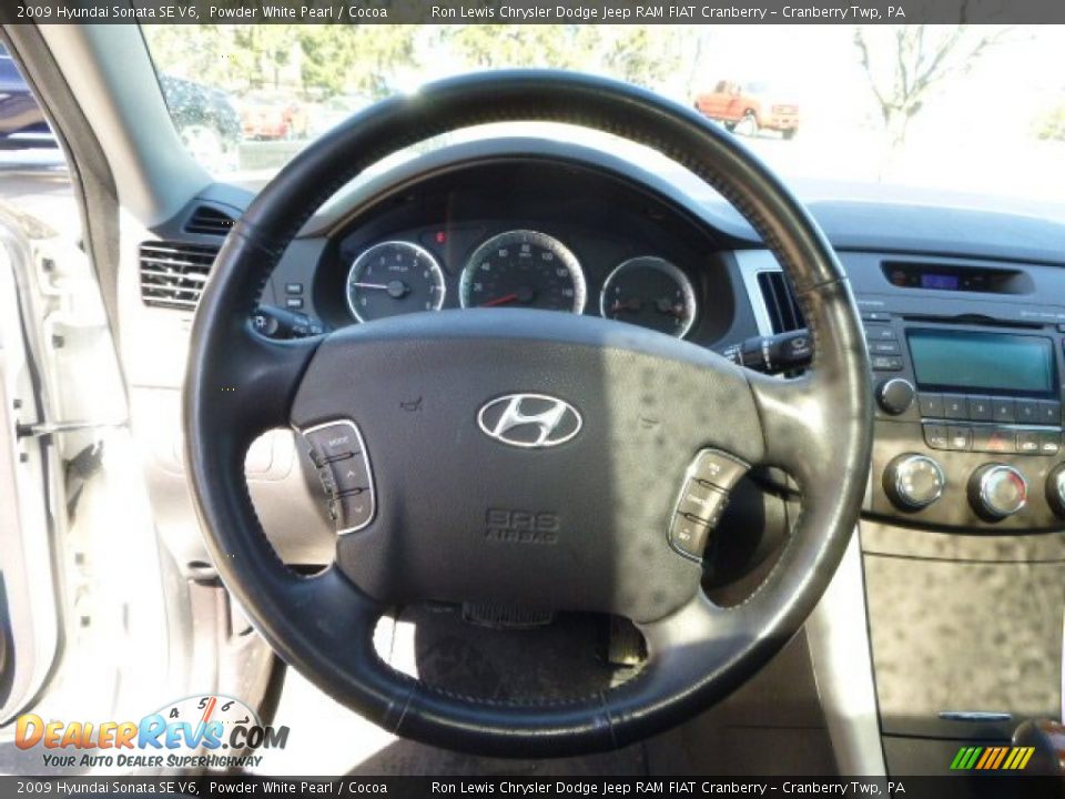 2009 Hyundai Sonata SE V6 Powder White Pearl / Cocoa Photo #18