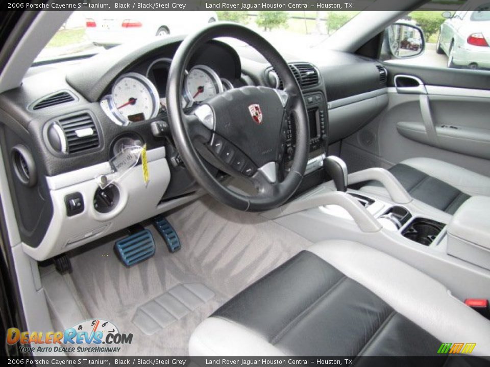 Black/Steel Grey Interior - 2006 Porsche Cayenne S Titanium Photo #12