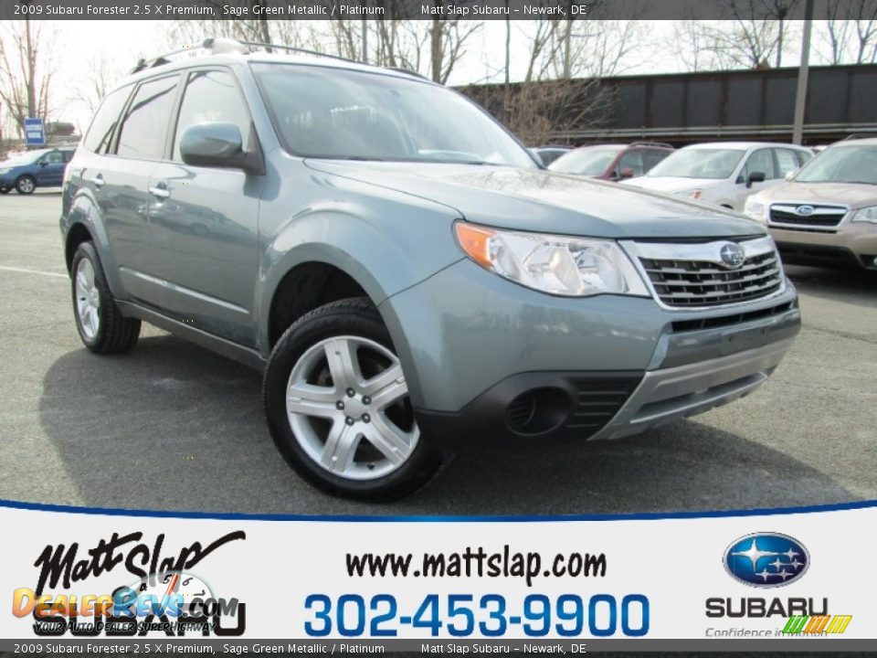 2009 Subaru Forester 2.5 X Premium Sage Green Metallic / Platinum Photo #1