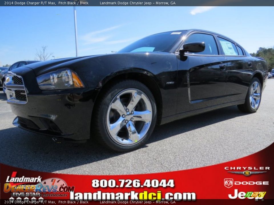 2014 Dodge Charger R/T Max Pitch Black / Black Photo #1
