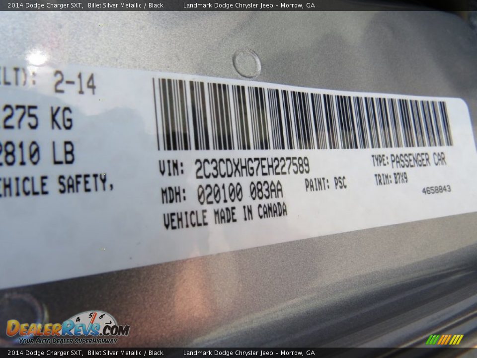 2014 Dodge Charger SXT Billet Silver Metallic / Black Photo #10