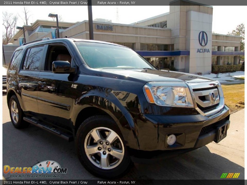 2011 Honda Pilot EX-L 4WD Crystal Black Pearl / Gray Photo #1