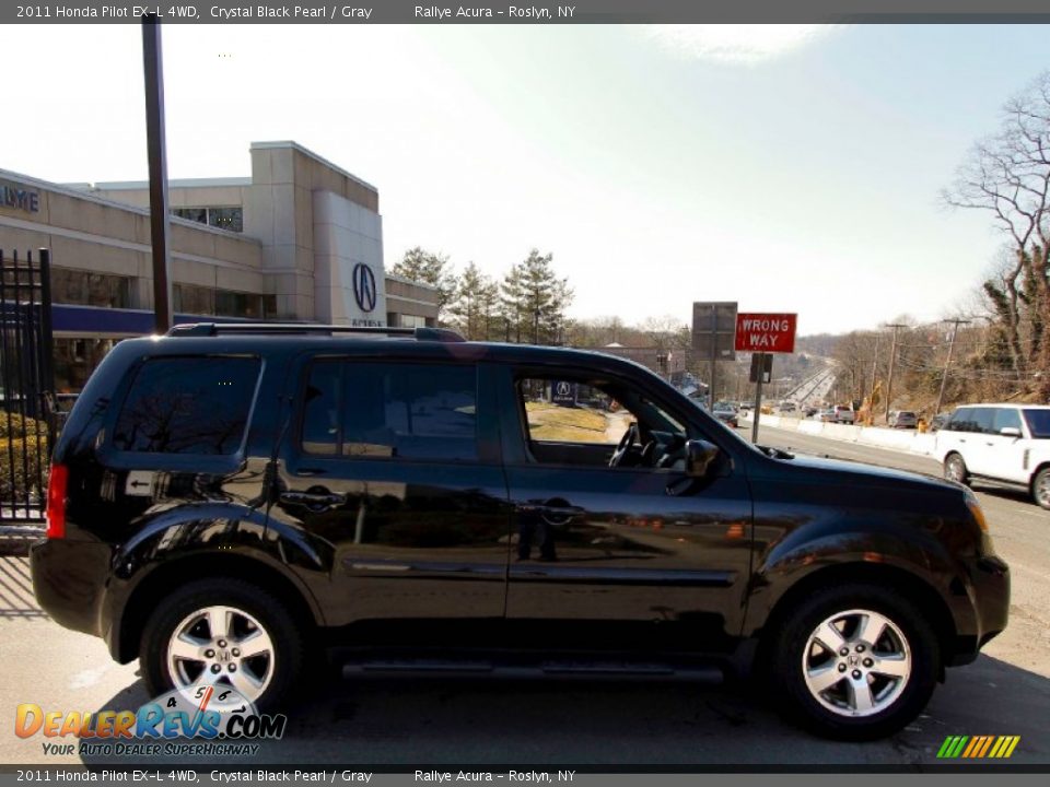 2011 Honda Pilot EX-L 4WD Crystal Black Pearl / Gray Photo #3