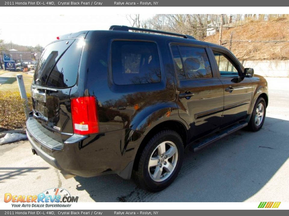 2011 Honda Pilot EX-L 4WD Crystal Black Pearl / Gray Photo #4